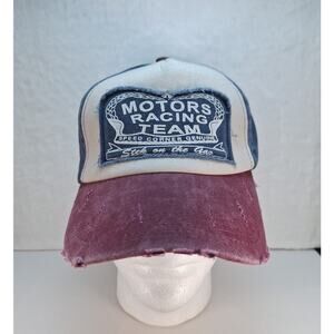 Motors Racing Team Speed Corner Genuine Distressed Adjustable Dad Hat Cap